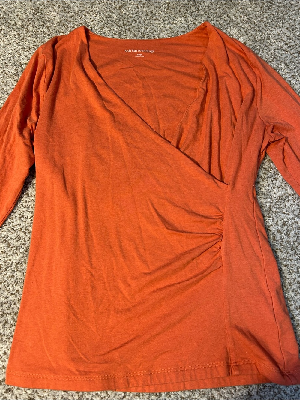 Soft Surroundings Wrap-Front Long Sleeve Tee